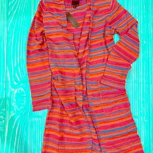 Pink Striped Cardigan